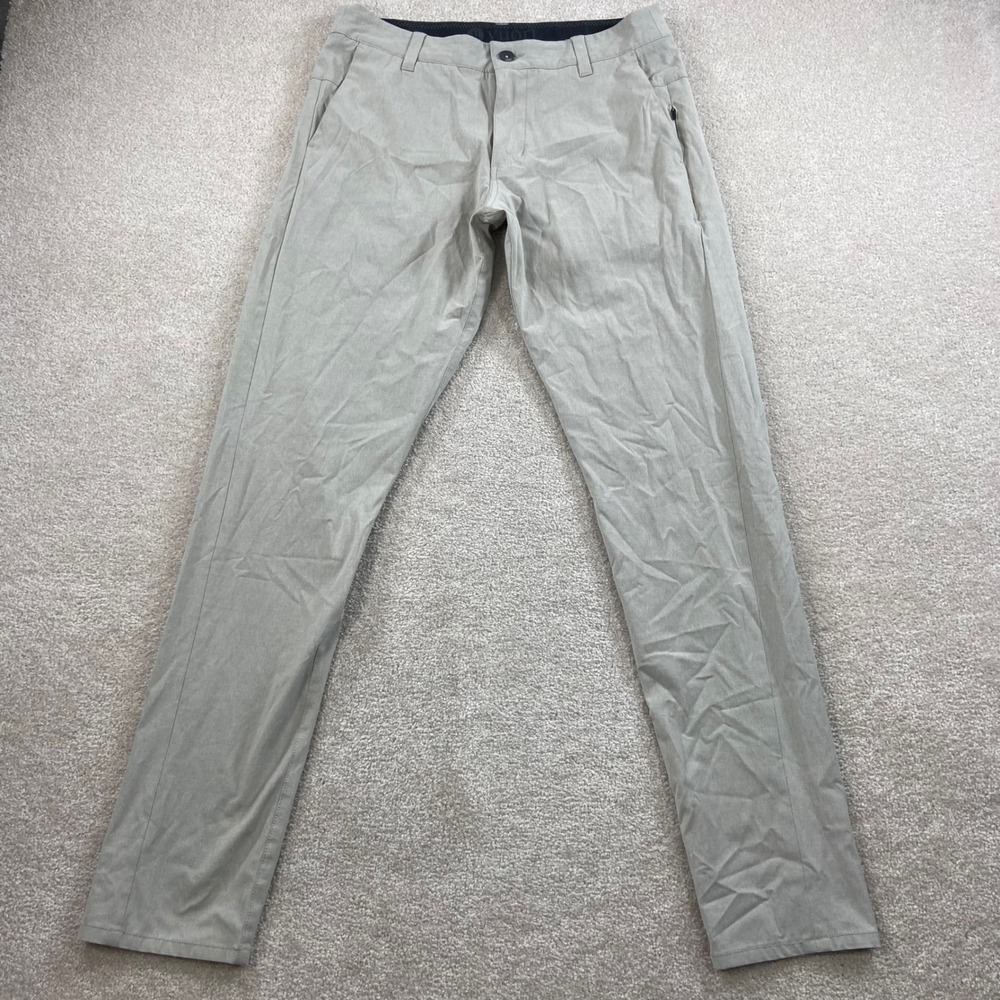 Vuori Meta Pants Mens 30 (Fits 32) Khaki Tan Slim Straight Performance Chino